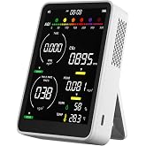 16-in-1 Indoor Air Quality Monitor, High-Precision Multi-Parameter Smart Air Quality Tester with HD Real-Time Color Screen, Portable Air Quality Monitor for Home, Office, Cars, School, Bedroom