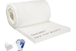 Deouss Ceramic Fiber Insulation Blanket - 8# 2400F - 2" x 24" x 150" - High Temperature Insulation Baffles for Wood Stove Forge Furnace Chimney Boiler Pizza Oven Kiln Fireplace - Dishwasher Blanket