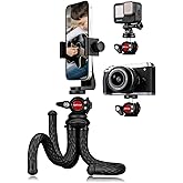 Lammcou Gorilla Pod Tripod, Flexible Phone Tripod Octopus Travel Mini Bendy Camera Tripods with Tilt Ballhead & XL Vertical a