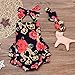 Newborn Baby Girls Clothes Floral Ruffle Halter Romper Jumpsuit Summmer Dress Sunsuit with Headband (12-18 Months, C)