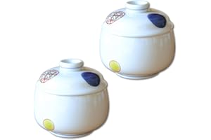 䤭Ј Chawanmushi Cups with Lids set of 2 Japanese Chawan Mushi Arita Imari ware Made in Japan Maru-mon