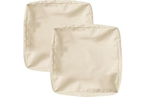 Oslimea Outdoor Seat Cushion Slip Cover 24" x 24", Waterproof Patio Furniture Chair Cushion Cover Replacement Pillow Slip Seat Cushion Cover 2 Pack - Covers Only, Cream