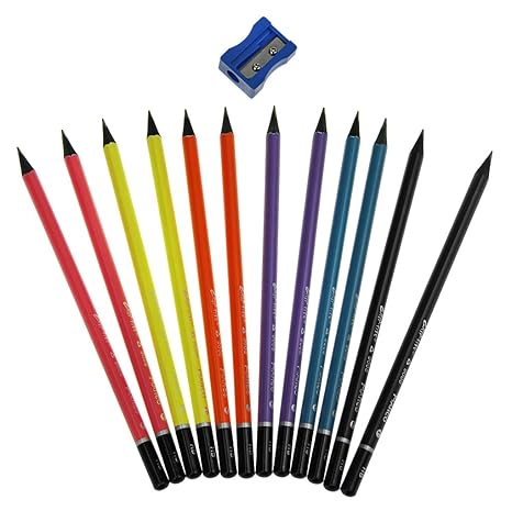 Amazon 色鉛筆 スケッチ鉛筆 デッサン鉛筆 製図鉛筆 黒木軸 Hb 12本