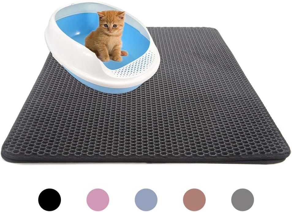 Luck Dawn Professional Cat Litter Mat, Jumbo 18" x 24" Honeycomb Double-Layer Waterproof Urine Proof Trapping Mat for Litter Boxes, Easy Clean and Floor Carpet Protection