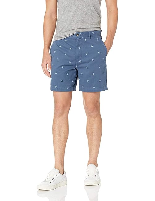Amazon Essentials Men's Classic-Fit 7" Chino Shorts, Navy Anchor, 34