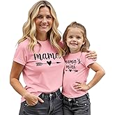 MODNTOGA Mommy and Me Matching Outfit Mother's Day Mama Mini Shirt Mom Toddler Cupid Love Heart Graphic T-Shirt Family Tee
