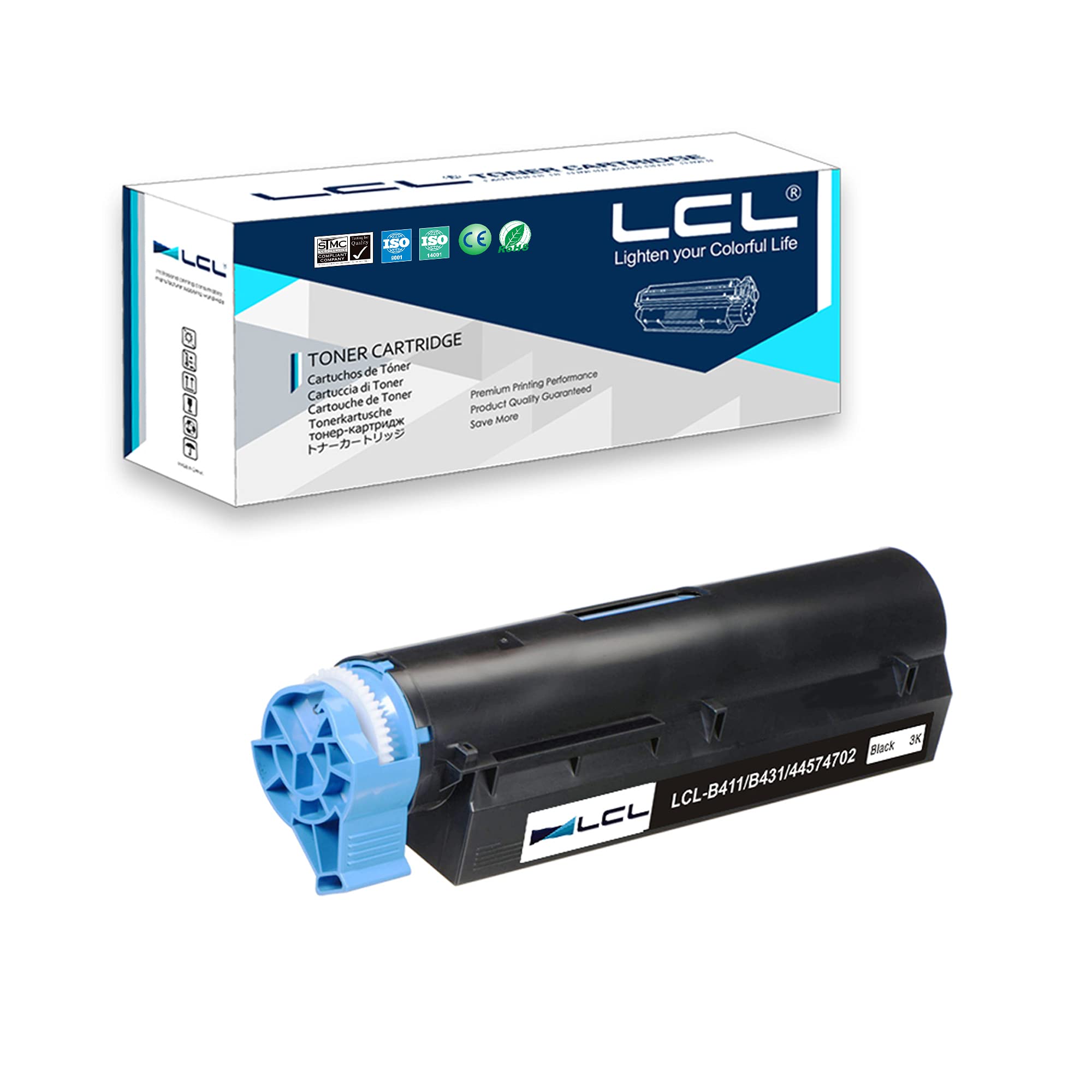 LCL B411DN B431DN 44574702 44574701 3000Pages Compatible Toner Cartridge Replacement for OKI Plus MB491dn MB461 MB471 MB471w MB471dnw 1PK