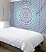 Twin Blue Ombre Mandala Tapestry, Mandala Bohemian Tapestry Wall Hanging, Psychedelic Wall Art, Dorm Décor Beach Throw