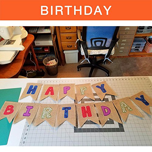 ThxToms (15 Pcs) Burlap Banner, DIY Custom Banners, Party Decor for Birthday, Wedding, Baby Shower and Graduation, 14.5ft