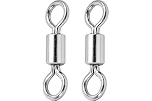 AMYSPORTS Lure Connector Swivels Fishing Stainless Steel Saltwater Fishing Swivel Rolling High Strength Barrel Swivels Tackle