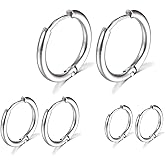 Surgical Stainless Steel Hoop Earrings 8mm/10mm/12mm Small Huggie Hoop Earrings for Women and Men
