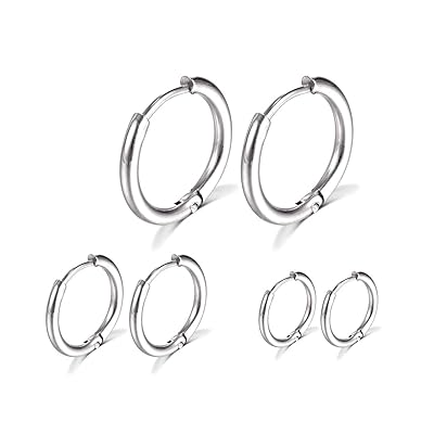 Surgical Stainless Steel Hoop Earrings 8mm/10mm/12mm Small Huggie Hoop Earrings for Women and Men