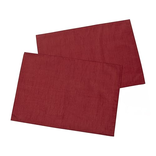Casual Dining 13 x 18inch Faux Silk Placemats, Burgundy, Pack of 2