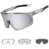 Ukoly Photochromic Cycling Glasses For Men Women, Sports Sunglasses For Baseball Running Cycling HD Lens UV400 Protection 628