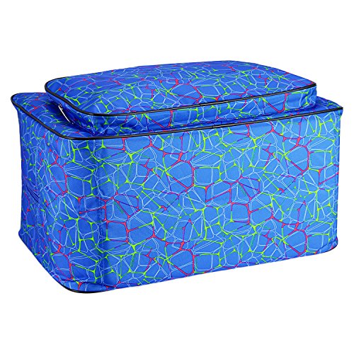 Bluefringe Sewing Machine Carrying Bag Tote Case, Padded Storage Cover Carrying Case with Pockets and Handles Fits Most Standard Sewing Machines,Blue