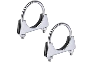 VEHIRANS 2.5 Inch Stainless Steel U-Bolt Muffler Clamp, Heavy Duty Exhaust Pipe Clamp, Saddle Style U Bolt Clamp for Automoti