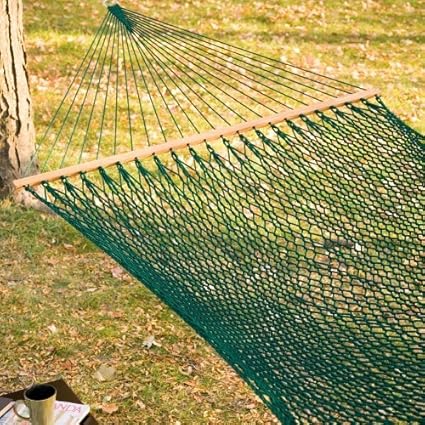 Oak N Oak Comfortable Sleeping Hanging Hammock/Polyester Rope Hammock Swing/Outdoor Hammock Furniture for Home Patio Garden, Beach, Camping & Leisure Backyard - 48w X 11ft Single Person Use