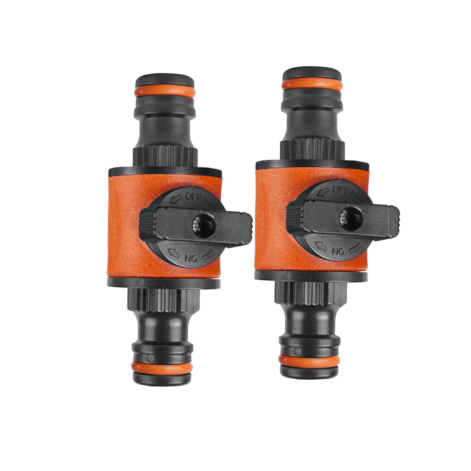 Amazleer 2 Pcs Garden Hose Connectors, Double-Tap Nozzle Valve for Hozelock Connectors ABS Compatible with Hozelock Tap Two-Way Double Connector, Durable Shut-Off Valve (2)