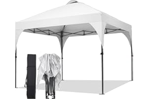 Oneofics Pop Up Canopy, 10x10 FT Instant Outdoor Canopy Tent with Carrying Bag, 3 Adjustable Heights - Portable for Event, Parties, Camping and More Outdoor Activities