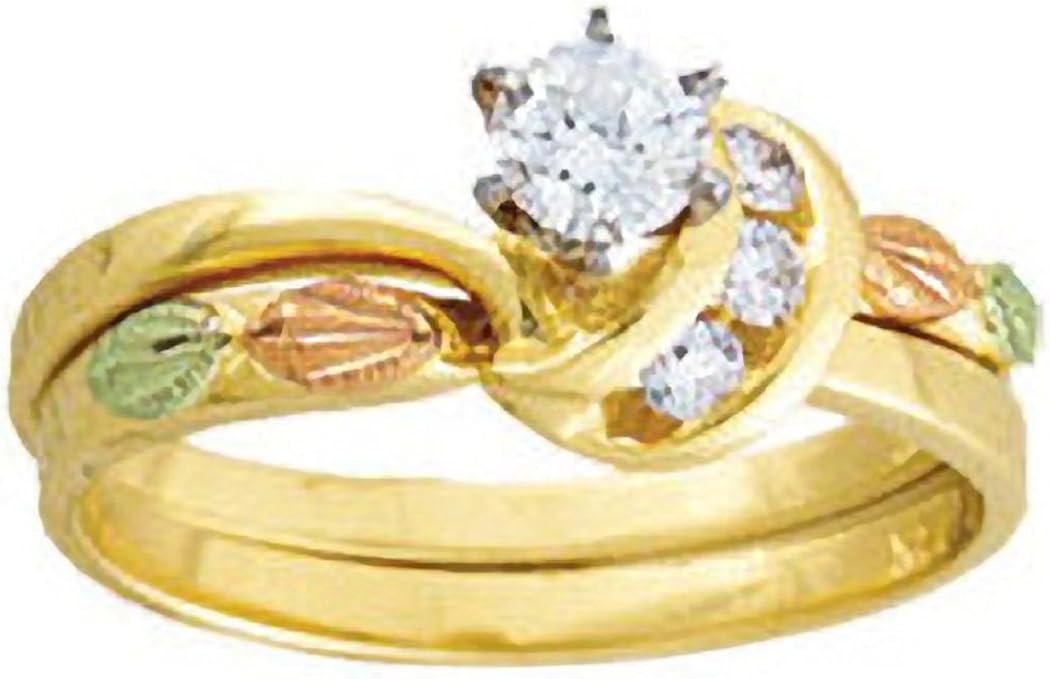 14K Black Hills Gold Womens Diamond Bridal Set (.34 tw) Engagement
