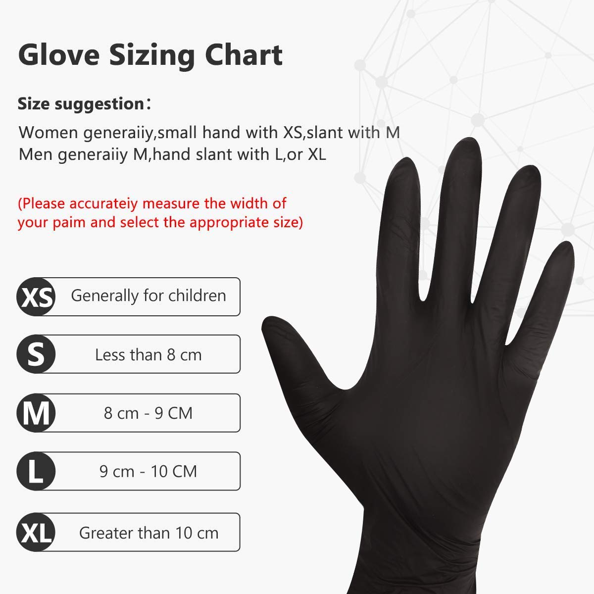 Keoely Nitrile Disposable Gloves Pack of 100, Latex Free Safety Working Gloves for Food Handle or Industrial Use