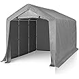 Outvita Outdoor Portable Storage Shed Tent, 8x12 ft Waterproof Carport with Roll-Up Zipper Door and Durable Galvanized Steel Frame, Ideal for Motorcycle, GTV, Bike, Wood Tool Lawn Mower Storage