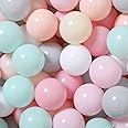 GOGOSO 100 Pit Balls Plastic Balls for Baby Toddlers GirlsToddlers for Playhouse, Baby Pool, Play Ball Fun Centers, for Babies, Kids, Toddlers 1-3, Phthalate Free BPA Free