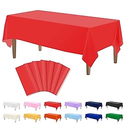 Kopokita 6PCS Red Plastic Tablecloths 54 x 108