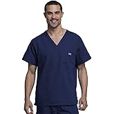 Cherokee V-Neck Men's Scrub Top with Chest Pocket, Durable, Fade Resistant and Easy Care