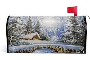 My Daily Magnetic Mailbox Cover Winter Landscape Painting Christmas Decorative MailWraps Mailbox Post Box Cover Standard Size