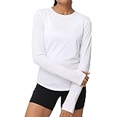 THE GYM PEOPLE Women's Long Sleeve Workout Shirts Athletic Crewneck Hiking Tops with Thumb Hole