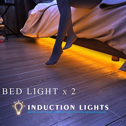 2-Pack HonestEast Motion Activated Bed Light Warm White Illumination with Automatic Shut Off