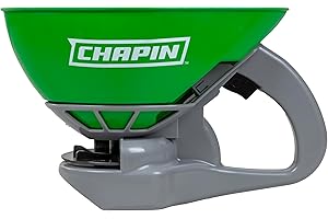 CHAPIN INTERNATIONAL Chapin 8706G Spreader, Lawn and Garden, TurfPro, Hand Crank, Lightweight, Portable, Poly Scoop, Thumb Control Gate, 3 Settings, Ideal for Small Spaces, 15 Setting Gate, Fertilizer and Seeds, 0.3 Gal