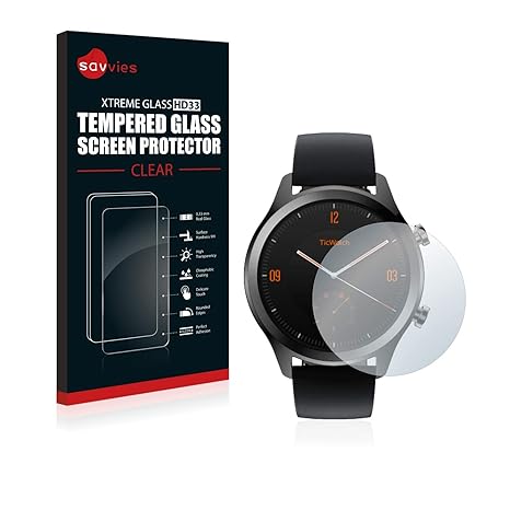 savvies Cristal Templado Compatible con Mobvoi Ticwatch C2 / E2 ...