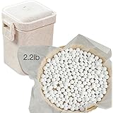 2.2Lb Ceramic Pie Weights Baking Beans Pie Crust Reusable 10mm Weights Natural Ceramic Stoneware with Wheat Straw Container (