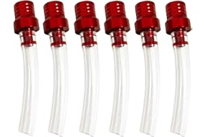 Apalie 6 Pcs Gas Cap Vent Tube, Fuel Gas Tank Cap Breather Vent Hose, Two-way Breather Tube Vent for Motorcycle 50cc 110cc 125cc 150cc Pit Bike Tao tao Kids ATV Quad Trail Bike Red