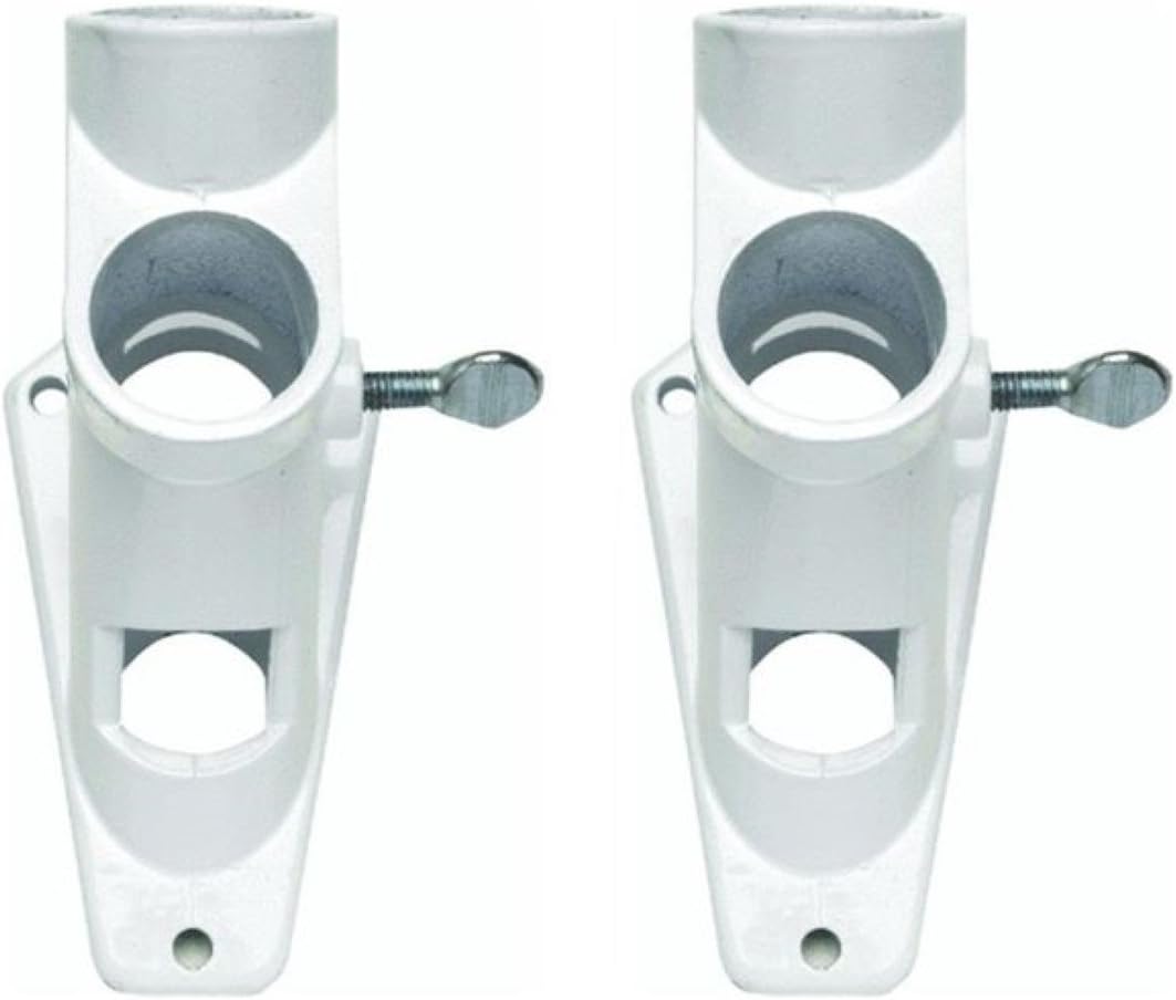Valley ForgeFlag 2 Position 1" White Powder Coated Aluminum Flag Pole Bracket (2 Pack)