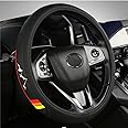 Premium Leather Steering Wheel Cover Compatible with Toyota Tacoma 4Runner Tundra Highlander Sequoia,Non-Slip, Breathable 15-16.5 inch