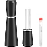 Jeymei WDT Espresso Distribution Tool, 0.35mm 8 Needle Coffee Stirrer with 8 Extra Needles, 304 Stainless Steel, Aluminum All