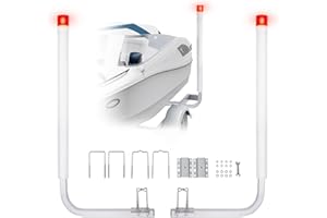 VEVOR Boat Trailer Guide, 62” with LED Light Trailer Guide Poles, 2PCS Rustproof Galvanized Steel Trailer Guide ons, Trailer 