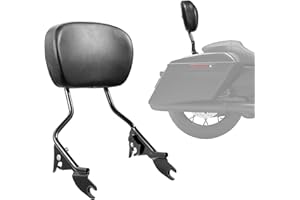 VEVOR Motorcycle Backrest Sissy Bar, Compatible With Harley-Davidson Touring Street Glide Road Glide Road King, 16 inch Heigh