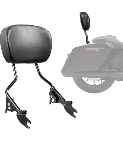 thumbnail image 2 of Passenger Sissy Bar Backrest For Harley Touring 2009+ Road Glide, Street Glide, Electra Glide - Chrome, Detachable 2 of 13