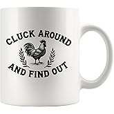 Panvola Cluck Around And Find Out Chicken Lover Gifts For Women Men Animal Farmer Poultry Lovers Gift Novelty Drinkware Ceramic Mug 11 oz White
