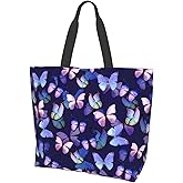 Majoug Flower Sugar Skull Tote Bags Reusable Women Shoulder Travel Beach Bag Shopping Work Daily