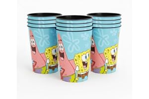 Unique SpongeBob SquarePants 12 Pack 16 oz Plastic Reusable Favor Cups – Birthday Party Supplies, Goodie Bag Favors, Kids’ Dr
