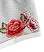 SweatyRocks Women's Vintage Floral Embroidery Drawstring Summer Casual Shorts Grey S