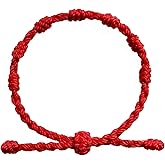 MeganJDesigns 7 Knots of Protection Red String Bracelet for Newborns to 3 Years, Protection Amulet for Baby, Birthday Gift Baptism Gift for Baby Boy and Baby Girl