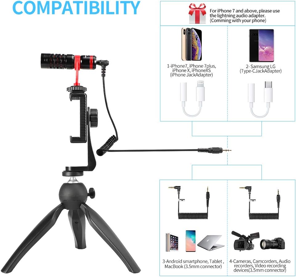 SAMTIAN Video Microphone, Camera Microphone, External Microphones