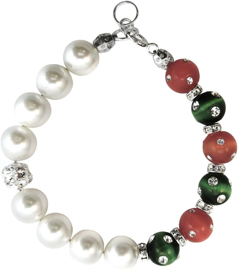 Christmas Colored Cats-eye Bracelet Made with Swarovski Crystal Elements 7,8,9"