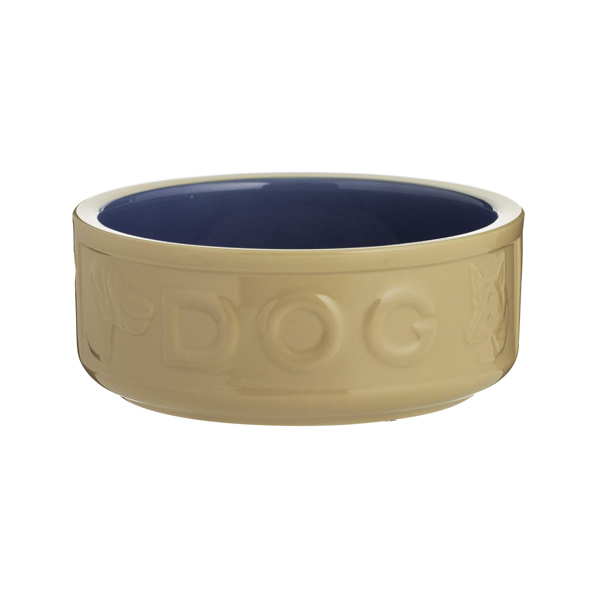 Mason Cash Cane & Blue Dog Bowl 18 cm Ceramic Pet Food & Water Bowl for Medium & Large Dogs, 1.2 Litre Capacity, Non Tip, Dishwasher, Freezer & Microwave Safe